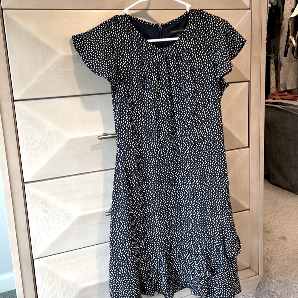 Banana Republic- Blue and White dot patterned Banana Republic Dress. Never worn